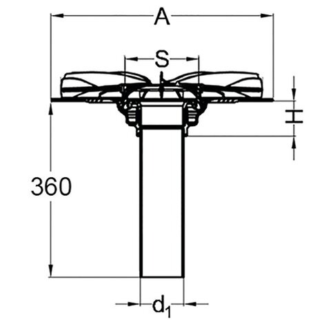 Roof outlet Akasison XL90 PVC