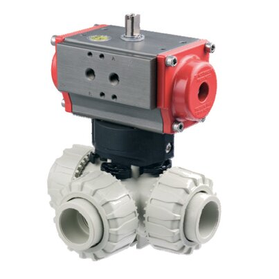 TKDIM/CP SA - Robinet cu sfera cu 3 cai DUAL BLOCK® actionat pneumatic DN 10:50