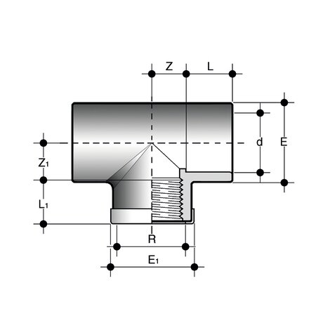 TIMV - ISO-BSP Disegno tecnico del raccordo raccordi di passaggio TIMV
