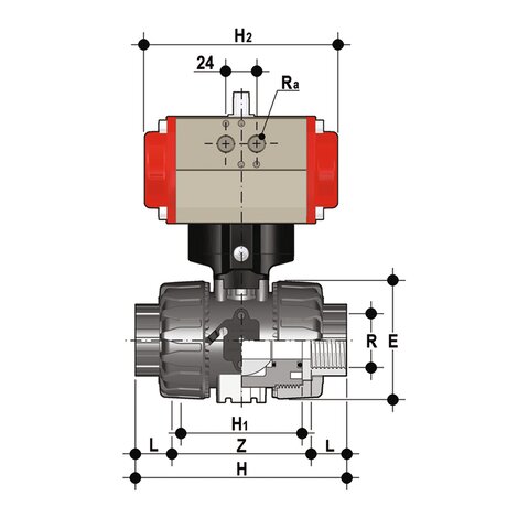 VKDGV/CP NC - Robinet cu sfera cu 2 cai DUAL BLOCK® actionat pneumatic DN 10:50