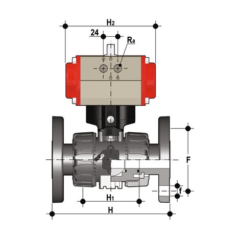 VKDOF/CP DA - Ball valve DN 10:50