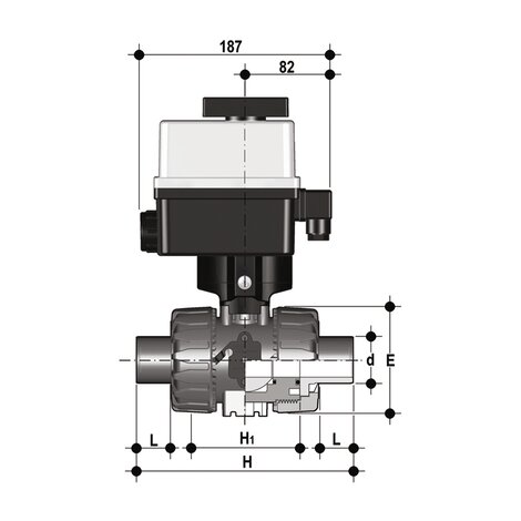 VKRDV/CE 90-240 V AC 4-20 mA - Supapă cu bilă de reglare DUAL BLOCK® acționată electric DN 10:50