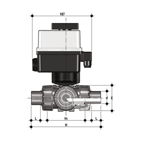 TKDDM/CE 24 V AC/DC - Electrically actuated ball valve DN 10:50