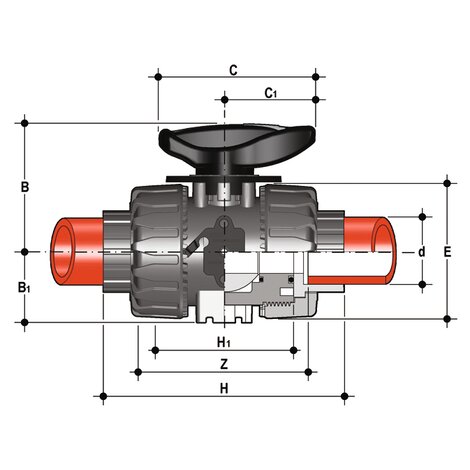 VKRIF/LF - Robinet de reglare cu bilă DUAL BLOCK® DN 10:50