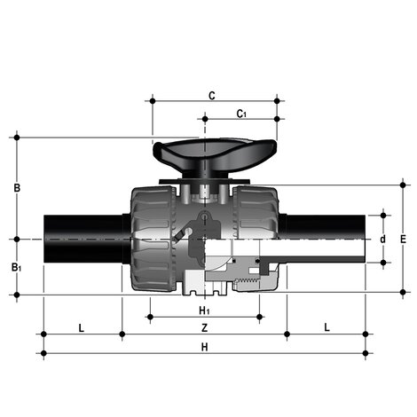VKRBEV - Robinet cu bilă de reglare DUAL BLOCK® DN 10:50