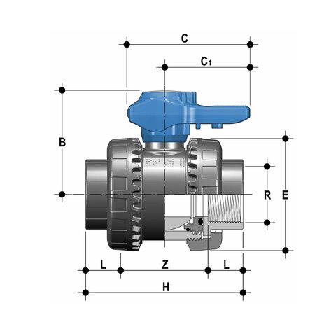 VEENV - Easyfit 2-way ball valve DN 10:50