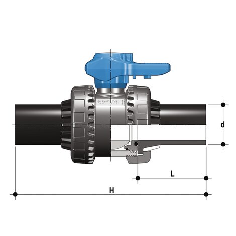 VEEBEV - Robinet cu sfera cu 2 cai Easyfit DN 10:50