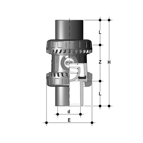 SSEJV/A316 - Easyfit True Union ball and spring check valve DN 10:50