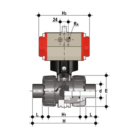 VKDDF/CP DA - Ball valve DN 10:50