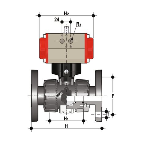 VKDOAF/CP NC - Ball valve DN 10:50