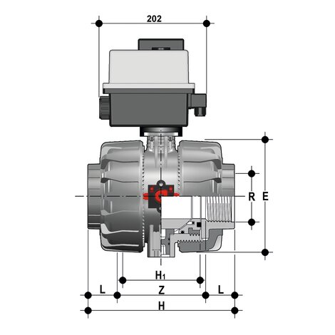 VKDNC/CE 90-240 V AC - Electrically actuated ball valve DN 65:100