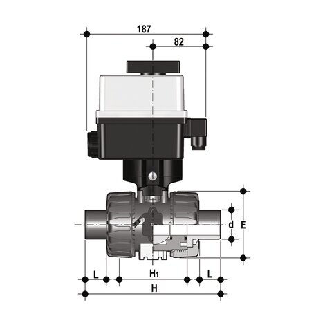 VKRDM/CE 90-240 V AC 4-20 mA - Regulating ball valve DN 10:50