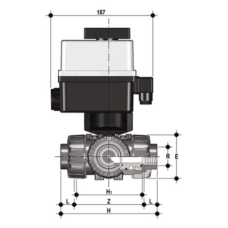 LKDGV/CE 24 V AC/DC - Electrically actuated ball valve DN 10:50
