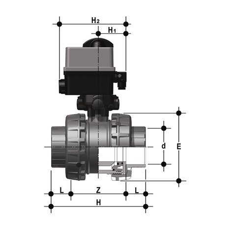 VXEJV/CE 24 V AC/DC - electrically actuated  EASYFIT 2-way ball valve