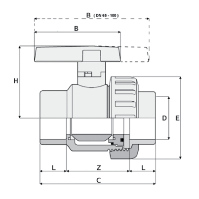 1V302 - Single union ball valve