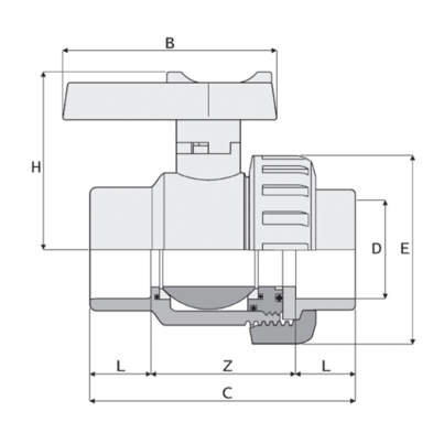 1V304 - Single union ball valve
