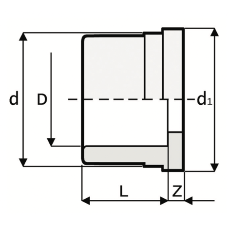 BL1 - Union end for solvent welding