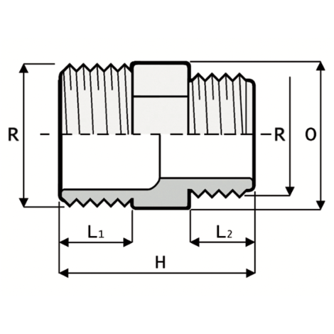 NR2 - Reducing barrel nipple NR2 - Reducing barrel nipple