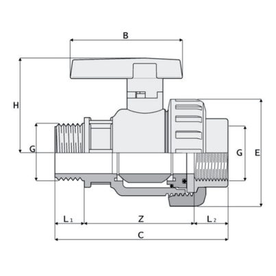 1V303 - Single union ball valve