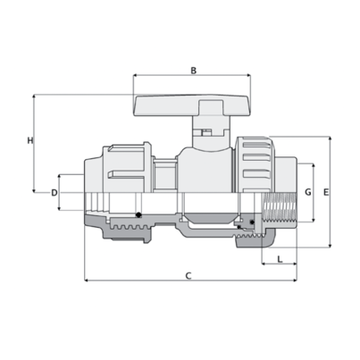1V305 - Single union ball valve