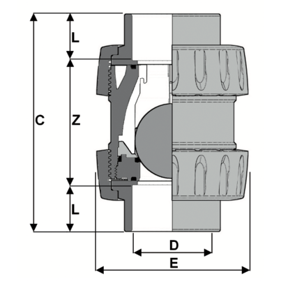 LKDAV - DUAL BLOCK® 3-Utas gömbcsap