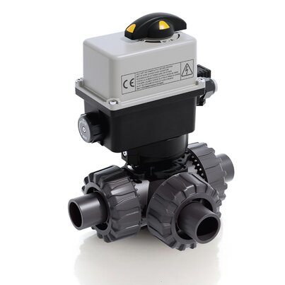 LKDDV/CE 90-240 V AC - Electrically actuated DUAL BLOCK® 3-way ball valve DN 10:50