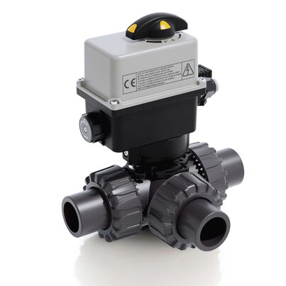 LKDJV/CE 90-240 V AC - Electrically actuated DUAL BLOCK® 3-way ball valve DN 10:50