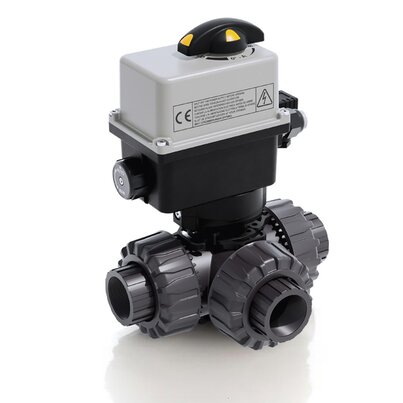 LKDGV/CE 24 V AC/DC - Electrically actuated DUAL BLOCK® 3-way ball valve DN 10:50