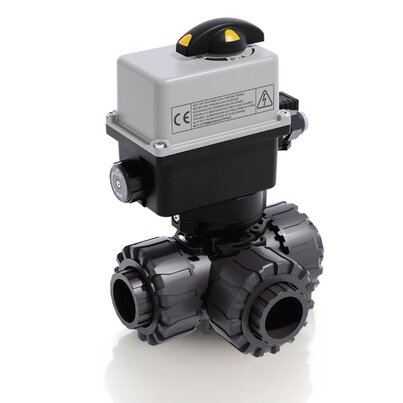 LKDIV/CE 24 V AC/DC - Electrically actuated DUAL BLOCK® 3-way ball valve DN 10:50