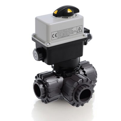 LKDIV/CE 90-240 V AC - Electrically actuated DUAL BLOCK® 3-way ball valve DN 10:50