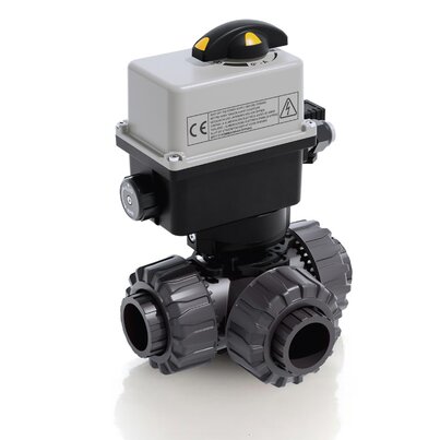 LKDLV/CE 24 V AC/DC - Electrically actuated DUAL BLOCK® 3-way ball valve DN 10:50