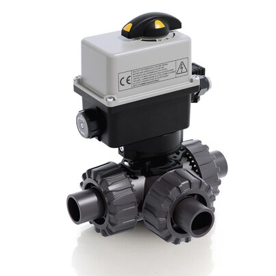 TKDDV/CE 24 V AC/DC - Electrically actuated DUAL BLOCK® 3-way ball valve DN 10:50