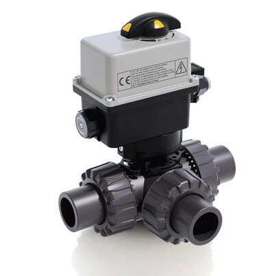 TKDJV/CE 24 V AC/DC - Supapă cu bilă cu 3 căi DUAL BLOCK® acționat electric DN 10:50