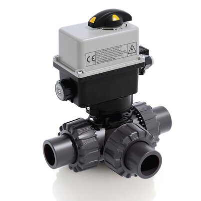 TKDJV/CE 90-240 V AC - Robinet cu sfera cu 3 cai DUAL BLOCK® actionat electric DN 10:50