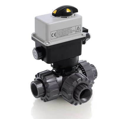 TKDGV/CE 24 V AC/DC - Electrically actuated DUAL BLOCK® 3-way ball valve DN 10:50