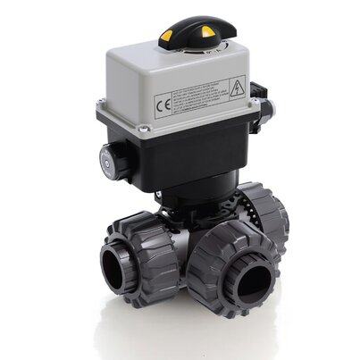 TKDLV/CE 24 V AC/DC - Supapă cu bilă cu 3 căi DUAL BLOCK® acționat electric DN 10:50