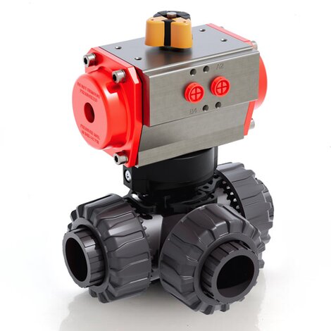 LKDLV/CP SA - Pneumatically actuated ball valve DN 10:50