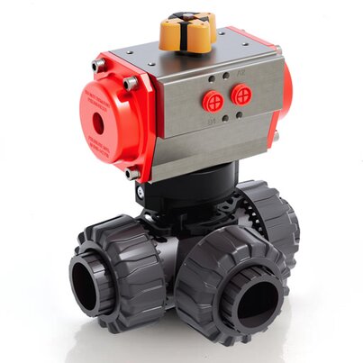 TKDIV/CP DA - Robinet cu sfera cu 3 cai DUAL BLOCK® actionat pneumatic DN 10:50
