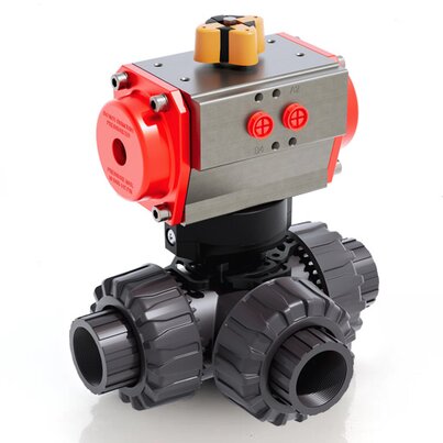 TKDNV/CP DA - Robinet cu sfera cu 3 cai DUAL BLOCK® actionat pneumatic DN 10:50