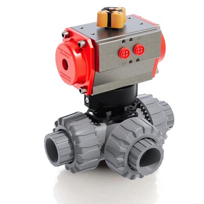 TKDNC/CP SA - Robinet cu sfera cu 3 cai DUAL BLOCK® actionat pneumatic DN 10:50