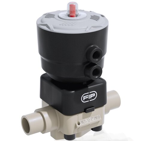 DKDM/CP NO - Supapă cu diafragmă cu 2 căi acționată pneumatic PN 10 DN 15:65