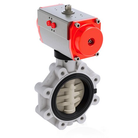 FKOM/CP DA LUG ISO-DIN - Pneumatically actuated butterfly valve DN 80:200