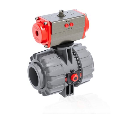 VKDAC/CP DA - Pneumatically actuated DUAL BLOCK® 2-way ball valve DN 65:100