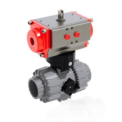 VKDIC/CP DA - Pneumatically actuated DUAL BLOCK® 2-way ball valve DN 10:50