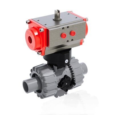 VKDDC/CP DA - Pneumatically actuated DUAL BLOCK® 2-way ball valve DN 10:50