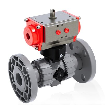 VKDOAC/CP DA - Pneumatically actuated DUAL BLOCK® 2-way ball valve DN 10:50