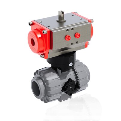 VKDAC/CP DA - Pneumatically actuated DUAL BLOCK® 2-way ball valve DN 10:50