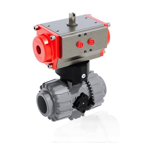 Render della valvola a sfera VKDAC CP-NC DN10:50 in PVC-C