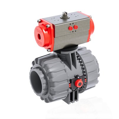 VKDNC/CP NO - Pneumatically actuated DUAL BLOCK® 2-way ball valve DN 65:100