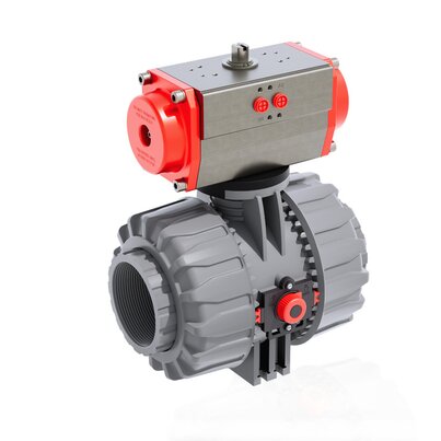VKDNC/CP NC - Pneumatically actuated DUAL BLOCK® 2-way ball valve DN 65:100